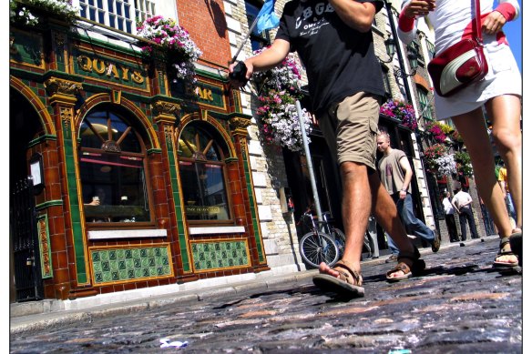 A troubled tourist hotspot: Temple Bar district in Dublin.