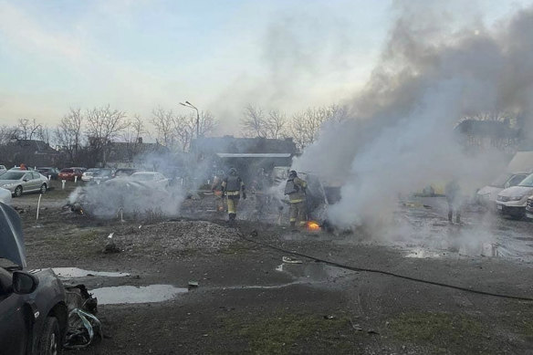 A view of Kyiv after the latest Russian attack.