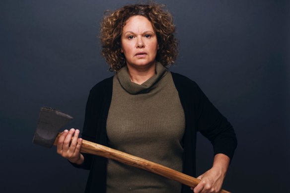 Indigenous actress and author Leah Purcell during her performance of The Drover's Wife in 2016.