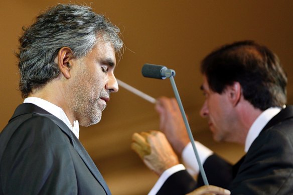 Italian opera singer Andrea Bocelli performed in Sydney in April. 