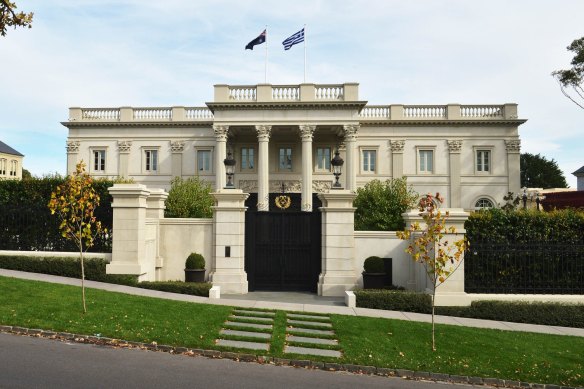 Businessman Harry Stamoulis’ mansion in Toorak is rumoured to have cost $70 million.