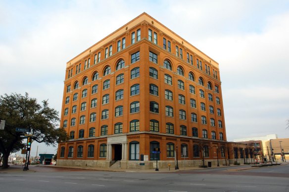 The building and intersection from where John F. Kennedy was shot. 