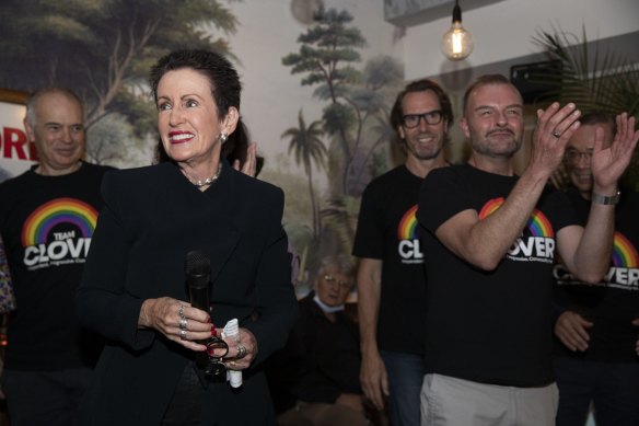 Clover Moore claims victory as Sydney’s lord mayor for the fifth time.