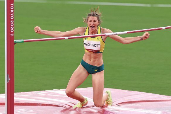 Nicola McDermott has become the first Australian woman to win an Olympic high jump medal since Michelle Brown in the same stadium nearly 60 years ago.