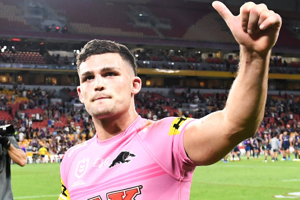 Nathan Cleary after the Panthers’ win over the Storm.
