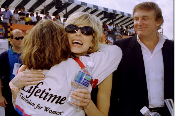 Marla Maples and Donald Trump at the Indy 500 race in 1996.