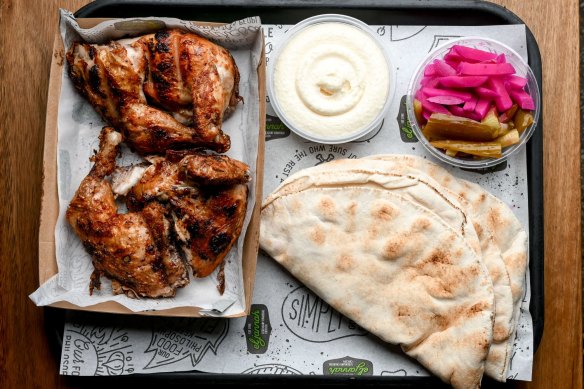 El Jannah’s whole chicken plate, as served at its Preston restaurant.