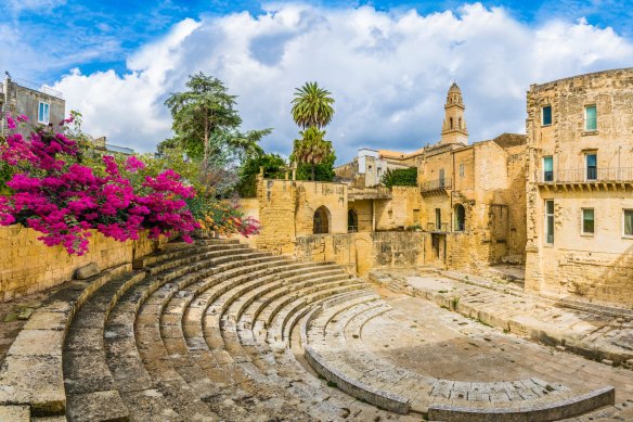Lecce’s famous ancient Roman amphitheatre once held 25,000 spectators.