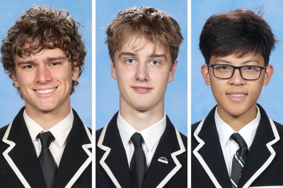 Isaac Holmes, Hugh Smith and Minh Nguyen from Newington College all received perfect 45s in the IB. 