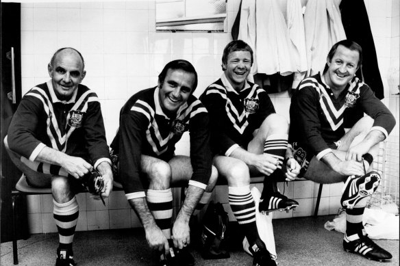 The original Immortals Clive Churchill, Reg Gasnier, Bob Fulton and Johnny Raper in 1981.