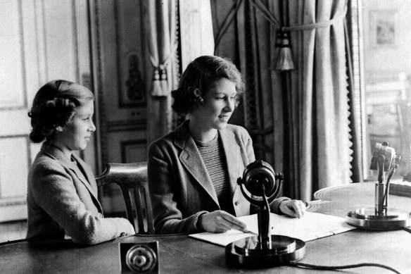 The Queen, pictured here during World War II with her sister Princess Margaret, has been a broadcaster for most of her life.