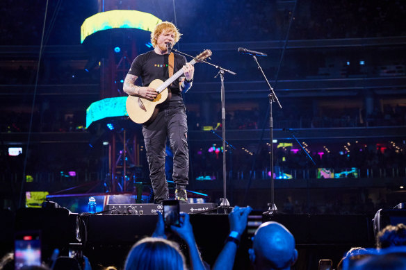 Ed Sheeran at Optus Stadium. 