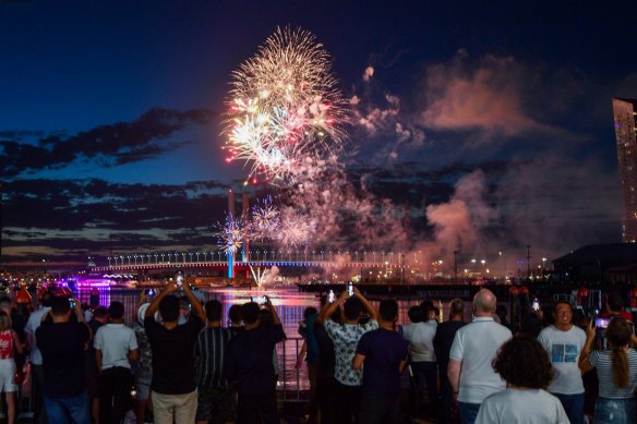 Docklands lights up for the start of 2022.