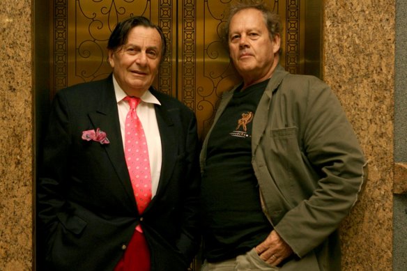 Humphries (left) with long-time friend and collaborator Bruce Beresford in 2018. 