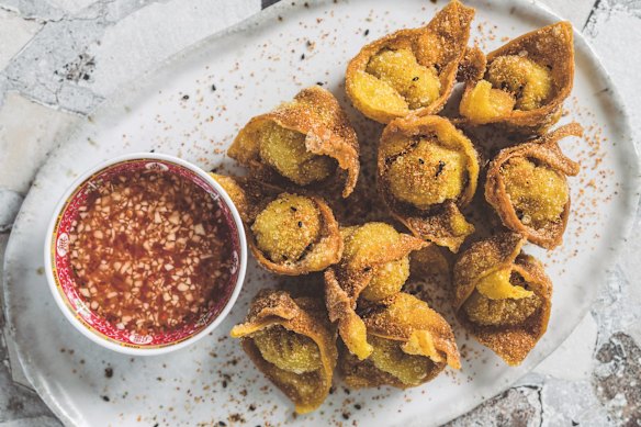 Fried wontons from Brendan Pang cookbook This is a Book About Dumplings.