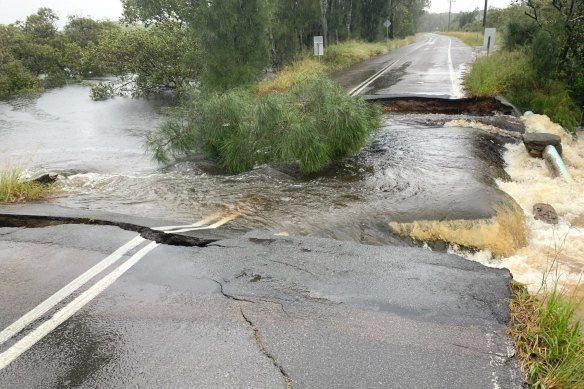 Flooding at Foreshore Drive, Port Stephens, NSW on March 18, 2021.