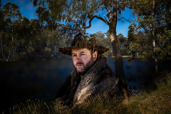 Marcus Stewart in 2021 in his then role as the co-chair of the First Peoples’ Assembly of Victoria, photographed at the Goulburn (Warring) River.
“We need to pierce the collective and deliberate amnesia that white Australia wraps itself in,” he writes. “Not so we can wallow in our pain or inflict shame, but so we can reckon with the past, commit to unpicking today’s tangled impacts of colonisation, and spur ourselves on to do better, to be better ...  Yoorrook will help us find the path forward, but treaty will provide the dotted line that they sign on to hold them and future governments to account … Sometimes you have to look back before you can move forward, but whether your family has called Victoria home for five years or 50,000 years, treaty is about creating a fairer future together as equals.”