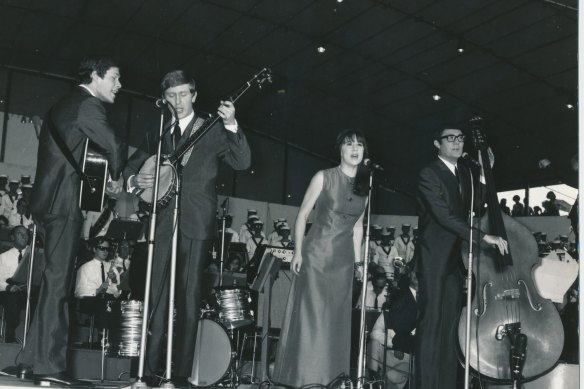 The Seekers performing at the Sidney Myer Music Bowl as part of Music for The People concerts.