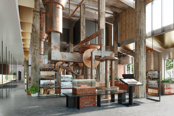 Plans for the Hoffman Museum, to feature six of the brick pressing machines.