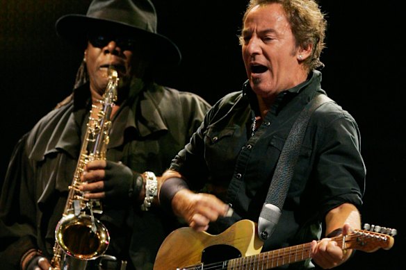 Bruce Springsteen, with saxophonist Clarence Clemons, knows the value of a good sax solo.