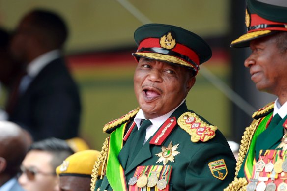Army General Constantino Chiwenga smiles during the presidential inauguration ceremony in Harare, in 2017. 