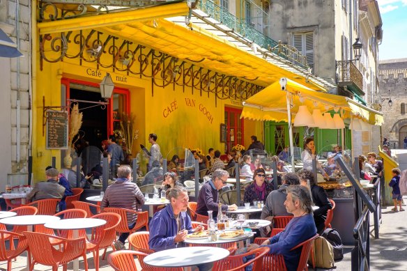 Cafe la Nuit, made famous by Vincent van Gogh’s painting Cafe Terrace at Night.