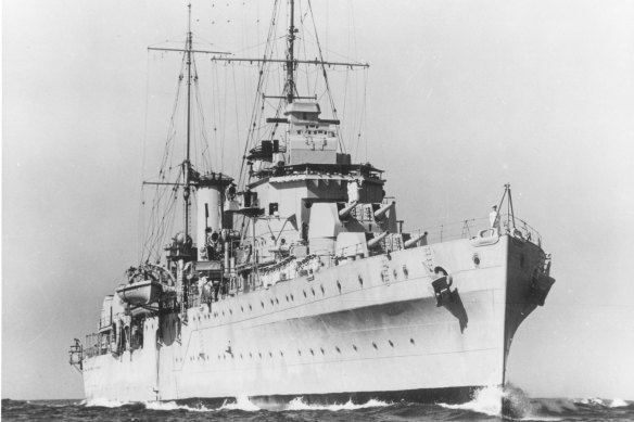 HMAS Perth (I), originally launched as the Amphion in 1934 and renamed in 1939.