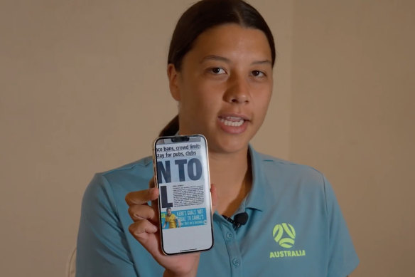 Sam Kerr is the star of the new six-part Disney+ documentary about the Matildas.