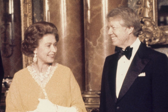 The Queen with president Jimmy Carter in 1977 at Buckingham Palace.