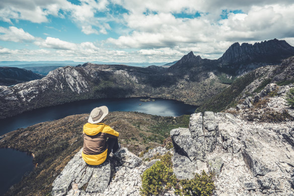 Rugged landscape around Marions Lookout, perched above Dove Lake.