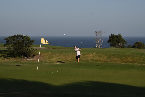 Golfers at St Michael’s Golf Course on Tuesday.