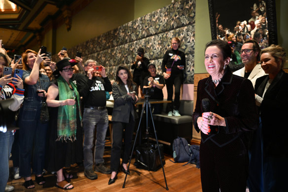 Clover Moore at her post-election function at the Arthouse Hotel.