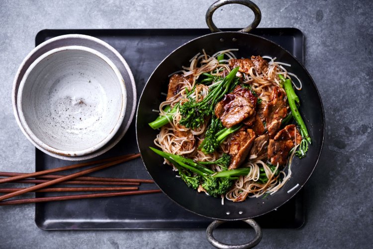 Quick Vietnamese caramel pork stir-fry. Sage Creative summer recipes for Good Food online and Home Front. December 2021. Good Food use only.
