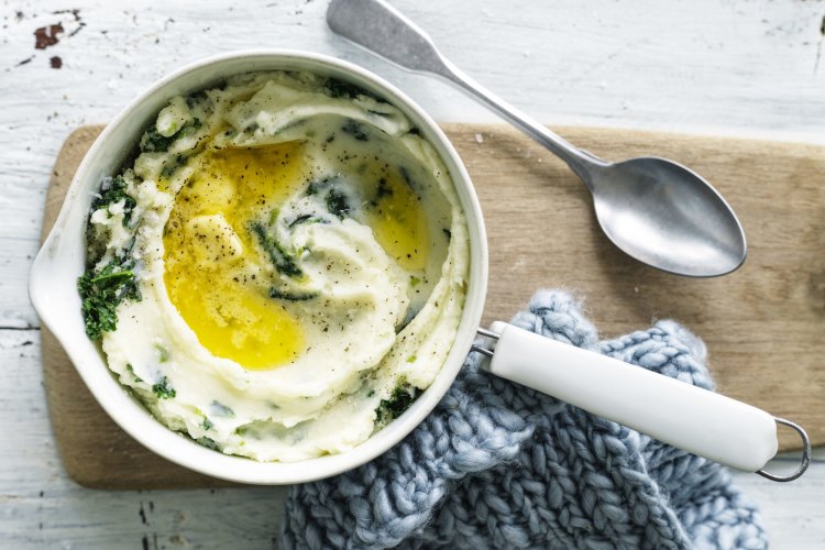 Jill Dupleix's kale colcannon mashed potato recipe. Photograph by WilliamÃÂÃÂ MeppemÃÂÃÂ (photographer on contract, no restrictions)