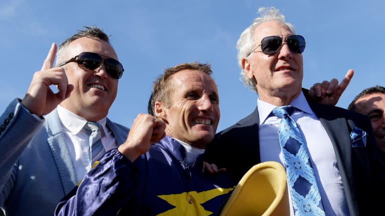 Cup hopes: Rupert Legh (right) has three runners in Tuesday's Melbourne Cup at Flemington.