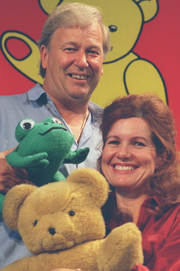 John Hamblin and Angela Moore during their stint as Play School presenters.