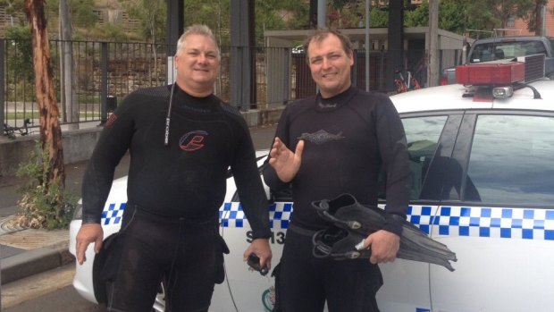 Newcastle diving enthusiasts Tony Strazzari and Paul Szerenga often search for old glassware in waters up and down the NSW coast.