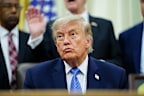 US President Donald Trump said Iran’s drone attack on a cargo ship in the Strait of Hormuz violated the ceasefire.