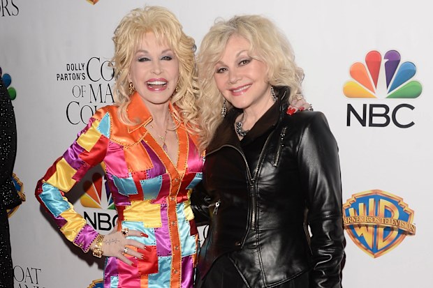 Dolly and Stella Parton at the Egyptian Theatre on December 2, 2015 in Hollywood, California.