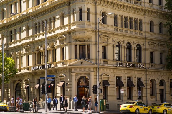 The Louis Vuitton store on Collins Street, Melbourne.