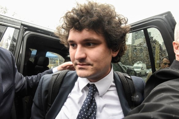 Sam Bankman-Fried arrives at court in New York ahead of his plea hearing.
