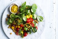 Chickpea and tomato salad.