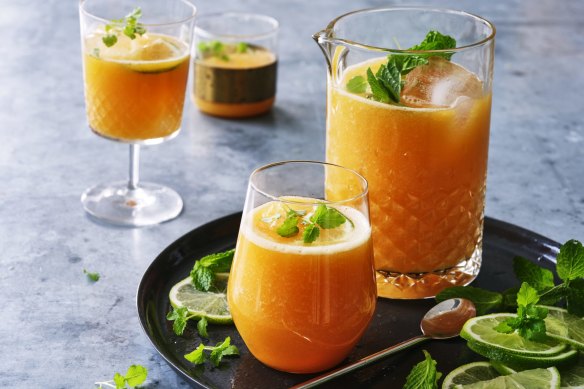 Adam Liaw's rockmelon and mango agua fresca