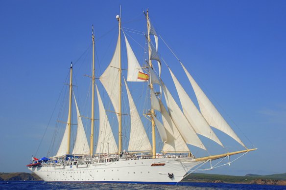 Star Clipper under full sail. 