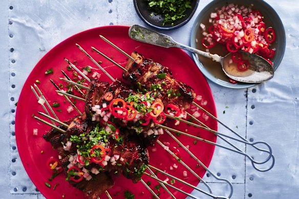 Adam Liaw's Filipino pork skewers.