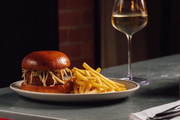 The duck-terrine burger at Bar Margaux.