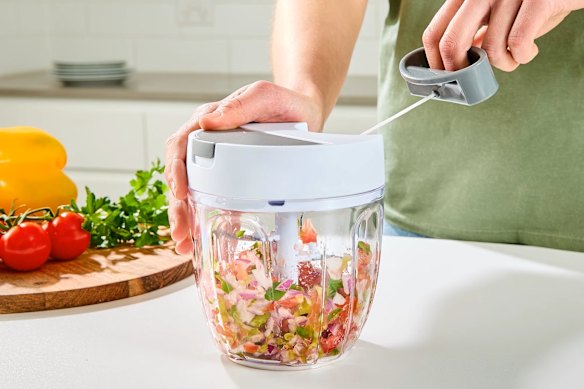 Kmart's inexpensive pull chopper.