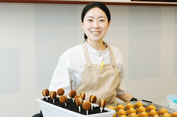 Pastry chef Hyoju Park with her creations at Madeleine de Proust.