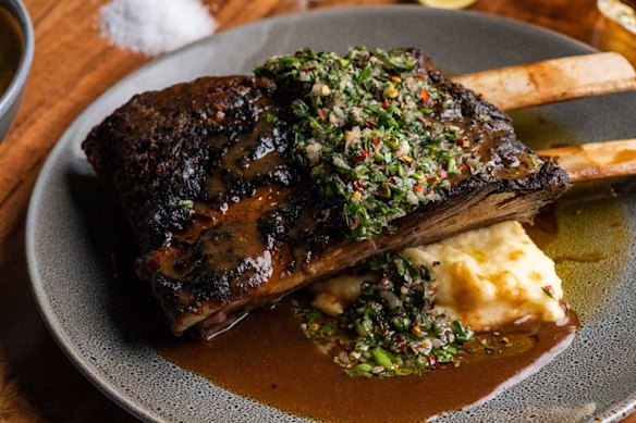 Beef short ribs at Bluestone BBQ.