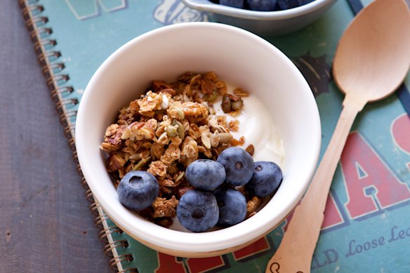 Yoghurt is high in calcium (bonus points for the blueberries).